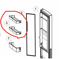 Haier Haier Fridge Door Med Or Up Shelf HBM340WH1,HBM340SA1, HRF340BS2, HRF340BW2, *6866B spare part