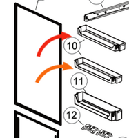 Haier Haier Fridge Door Middle Or Top Shelf Shelf HBM450SA1, HBM450HSA1, HBM450WH1 H0060842658A spare part