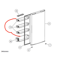 Haier Haier Fridge Freezer Middle Shelf On Door RF217TCRW1, HRZ-241, HRFZ-213 spare part