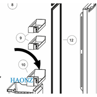 Haier Haier Fridge Fridge Bottle Shelf HRF454TW, HRF454TS, 61250, 61251, 62193, HRF454TW2, *X01242 spare part