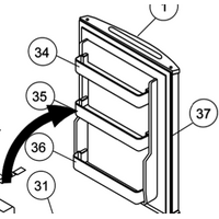 Haier Haier Fridge Shelf On Door Middle HBF130, HBF130S HBF130W, HBF130 Wh, HBF130SS spare part