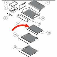 Haier Haier Fridge Top Shelf HTMR315WH, HTMR315SS, *01026 spare part