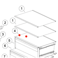 Haier Hiaer Fridge Glass Shelf Top of Veggie Bin HBM450SA1, HBM450HSA1, HBM450WH1, * 844834 spare part