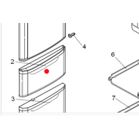Mitsubishi Mitsubishi Fridge Middle Door Door Vege Red MRC375C-R: MR-C375C-R MR-C405C-R MR-C375G-R MR-C405G-R spare part