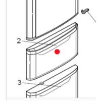 Mitsubishi Mitsubishi Fridge Middle Door Silver C375C C375CL C405C C405CL spare part