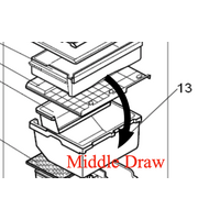 Mitsubishi Mitsubishi Fridge Middle Drawer Bin MRC375, C405B, C405BL, MR-C375B, MR-C375C, MR-C405B, MR-C405C, MR-C375C-R MR-C375G *89405 spare part