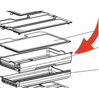 Mitsubishi Mitsubishi Fridge Only Door for Chill Case Draw MR-CGX492EP-GSL-A2 *W5418 spare part