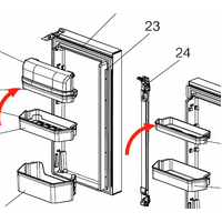 Mitsubishi Mitsubishi Fridge Top Shelf Left Or Right Side With No Lid spare part