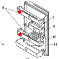 Mitsubishi Mitsubishi Fridge Top Shelf MR-BF290B, MR-BF325B, MR-BF390B, MR-BF290C, MR-BF325C, MR-BF390C, MR-C375B, MR-C405B, *89118 spare part