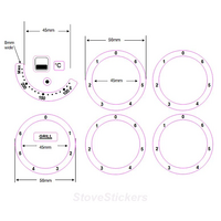 Universal Oven Control Panel Decal Sticker Symbols Label 17A Oven Control Panel Decal Sticker Symbols Label 17A spare part