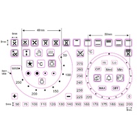 Universal Oven Control Panel Decal Sticker Symbols 21 separate oven symbol Oven Control Panel Decal Sticker Symbols 21 separate oven symbol spare part