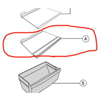 Panasonic Panasonic Shelf Glass Top of Veggie Bin NR-BR34AMSAU, NR-BR34AMWAU, NR-BR34BPSAU, ***47621 spare part