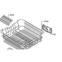 AEG Simpson Westinghouse AEG Electrolux Dishwasher Upper Basket Wheel Roller Adjustment Right 52C870WK, EX401ISB, SB916WK, SB916SK spare part