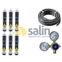Universal 6 x 1.56 Litre Bromic Disposable Oxygen Gas Bottle Combo | 12mm Thread Brazing spare part