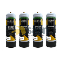 Universal 4 x 2.2 Litre PURE OXYGEN Bromic Disposable Gas Bottle | Oxy LPG Acet 1811322 spare part