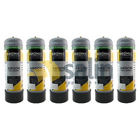 Universal 6 x 2.2 Litre PURE ARGON Disposable Gas Bottle Pack spare part