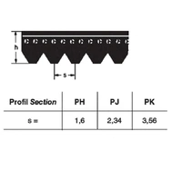 Universal RIBBED BELT PJ 280 (INCH J 110) , 5 RIBS, PIX-X'CEED PJ280 spare part