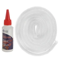 Universal WOOD BURNER STOVE OVEN KILN DOOR SEAL KIT 12MM X 3MTR& FIXING GLUE spare part