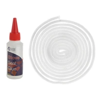 Universal WOOD BURNER STOVE OVEN KILN DOOR SEAL KIT 8MM X 3MTR & FIXING GLUE 100ML spare part