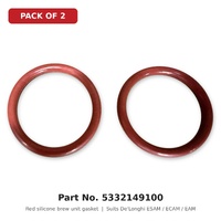 Delonghi 5332149100 DELONGHI RED SILICONE GASKET FOR BREW UNIT PACKET OF 2 spare part