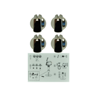 Universal Universal Cooktop Knob Chrome 40Mm (Set Of 4) - 0019008101, 0019008034 spare part