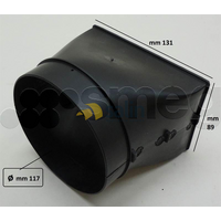 Smeg Genuine Round To Square Connector for Smeg Rangehoods | Suits KSED95X-1 | Spare Part No: 764250026 spare part