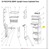 Universal Acqua Freezer Drawer Bin Middle GY-NE31RFW - 1539596 spare part