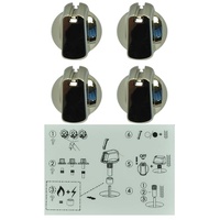 Universal UK-40C4 Universal Chrome Knob & Decal Kit Assembly (4 Knobs & Accessories) spare part