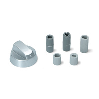 Universal Universal Oven Knob Silver Satin Finish with Shaft Adapters spare part