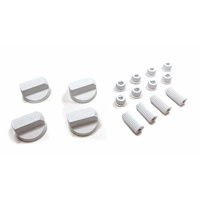 Universal Universal White Oven Knob Knobs Kit + Reductions - 4 Pack spare part
