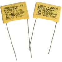 Universal Metalised Polypropylene MKP-Y2 | Value: 0.0068 µF | Tolerance: %20 | Pitch: 10mm | 250Vac | For Hobby | For PCB | For TV spare part