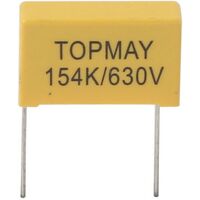 Universal Metalised Polypropylene MKP1 | Value: 0.15 µF | Tolerance: %10 | Pitch: 22mm | 630Vdc | For Hobby | For PCB | For TV spare part