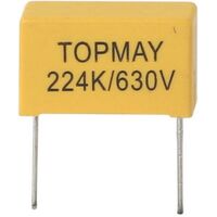 Universal Metalised Polypropylene MKP1 | Value: 0.22 µF | Tolerance: %10 | Pitch: 22mm | 630Vdc | For Hobby | For PCB | For TV spare part