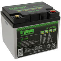LiFePO4 Rechargeable Lithium Battery Drypower | Capacity: 47.6Ah | 12.8V | Terminal: F18 | For Medical | For Solar and more  