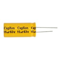 Non Polarised Capacitor | Value: 15 µF | Tolerance: %20 | Size: 18mm x 41mm | 63V | For TV | For Hobby | For PCB 
