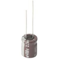 Universal TX ELECTROLYTIC HIGH-RIPPLE Capacitor | Value: 2.2 µF | Tolerance: %20 |  Size: 10mm x 13mm | 400V | For Hobby | For PCB | For TV spare part