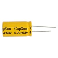 Non Polarised Capacitor | Value: 4.7 µF | Tolerance: %20 | Size: 16mm x 32mm | 63V | For TV | For Hobby | For PCB 