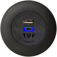 ELSAFE PIP PANEL MOUNTED USB-A / USB-C TUF 5A CHARGER UNIT WITH BEZEL 
