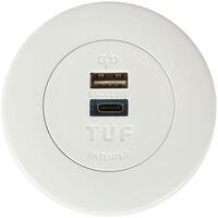 ELSAFE PIP PANEL MOUNTED USB-A / USB-C TUF 5A CHARGER UNIT WITH BEZEL 