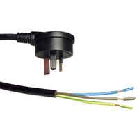 3 PIN R/A PLUG MAINS CORD TO BARE END 