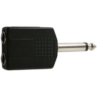 6.35MM MONO PLUG TO 2X 6.35MM MONO SOCKET 