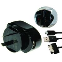 AC USB CHARGER WITH USB TO SAMSUNG 30 PIN / MICRO USB LEAD 
