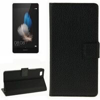 LITCHI TEXTURE HORIZONTAL FLIP LEATHER CASE WITH CARD HOLDER & STAND 