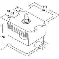 Samsung Microwave Oven Magnetron - Tags Not-Inline Socket Not-Inline | Frequency: 2458MHz | Power: 850W