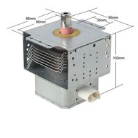 Miele Microwave Oven Magnetron - Tags Inline Socket Not-Inline | Frequency: 2458MHz | Power: 1025W