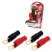 2 Gauge Ring Terminals 2 Red/2 Black 