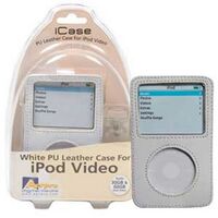Aerpro White PU Leather Case To Suit 30/60GB iPod Video  spare part