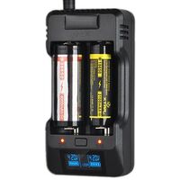 Li-Ion 2 Cell Charger with LCD Display & Battery Bank | Power: 1000mA | For 10440, 14500, 14650, 16340, 17670, 18350, 18500 and more