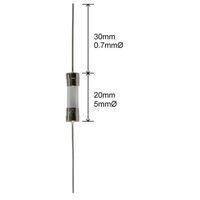 CEB Pigtail Fast Blow Glass Fuse | Rating: 125 mA | Dimensions: 2AG 20mm,5mmø - 30mm,0.7mmø | 250 V