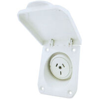 10A RECESSED CARAVAN POWER OUTLET WITH COVER 